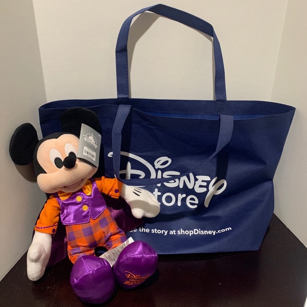 Disney Parks Store Mickey Mouse Halloween Plush 2021 NEW WITH TAGS W/ Blue Bag